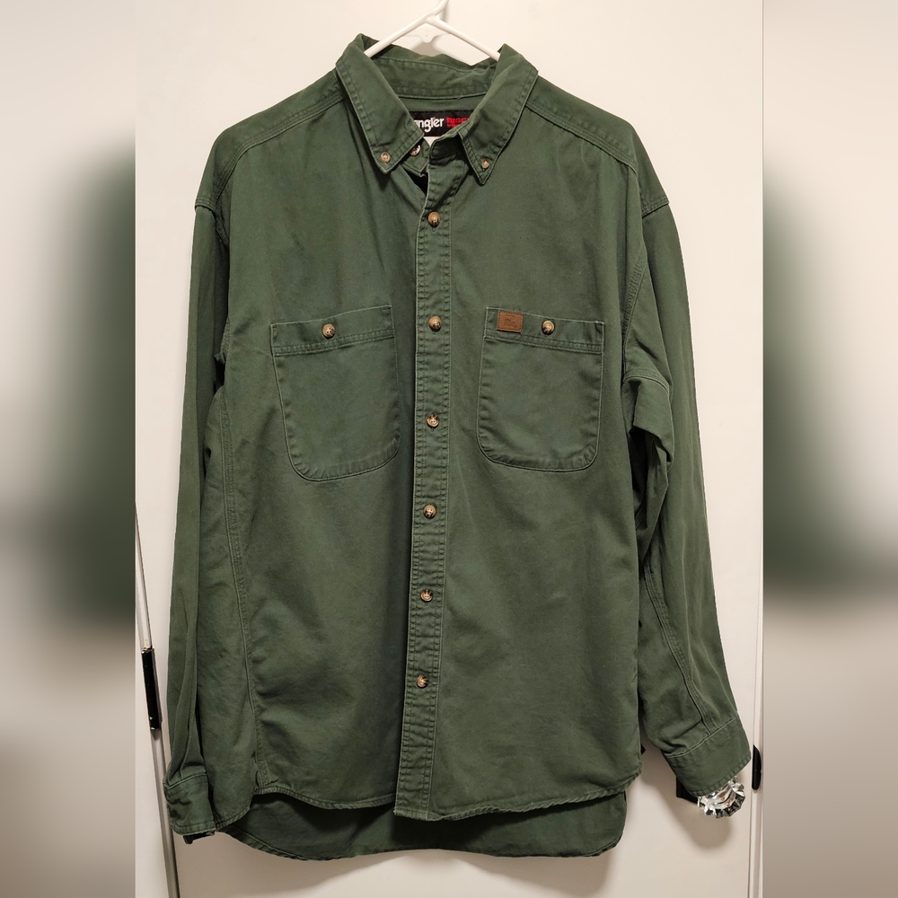 Wrangler Sage Green Workwear Shirt